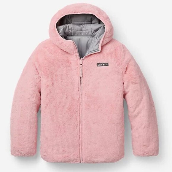 Eddie Bauer Other - NWOT Eddie Bauer Girls' Deer Harbor Reversible Puffer Sherpa Hooded Jacket M